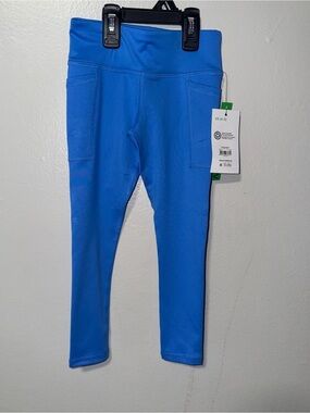 Kids Blue Active Leggings with Side Pockets 4T